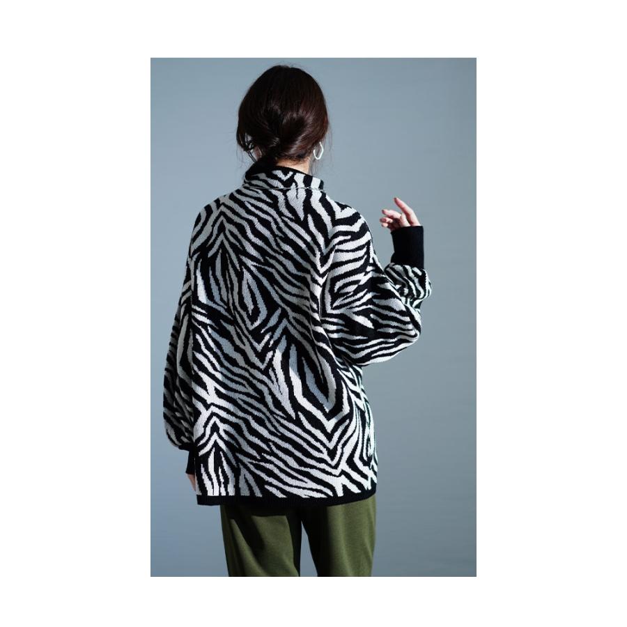 Sawa a la mode レディース トップス ニット セーター ゼブラ柄 Sawa a la mode レディース トップス ニット セーター ゼブラ柄