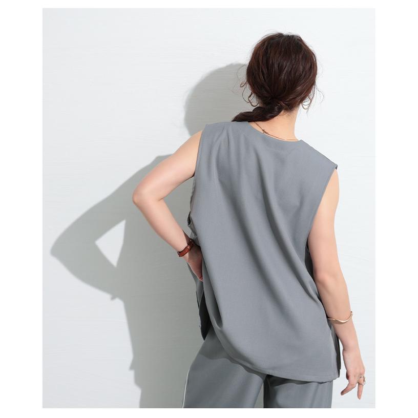 Sawa a la mode レディース ベスト ジレ ノースリーブ 重ね着 Sawa a la mode レディース ベスト ジレ ノースリーブ 重ね着