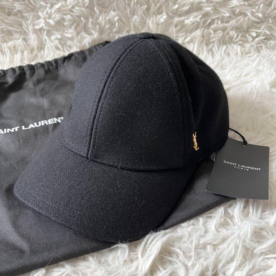 SAINT LAURENT サンローラン ベースボールキャップ カサンドラ YSLロゴ 