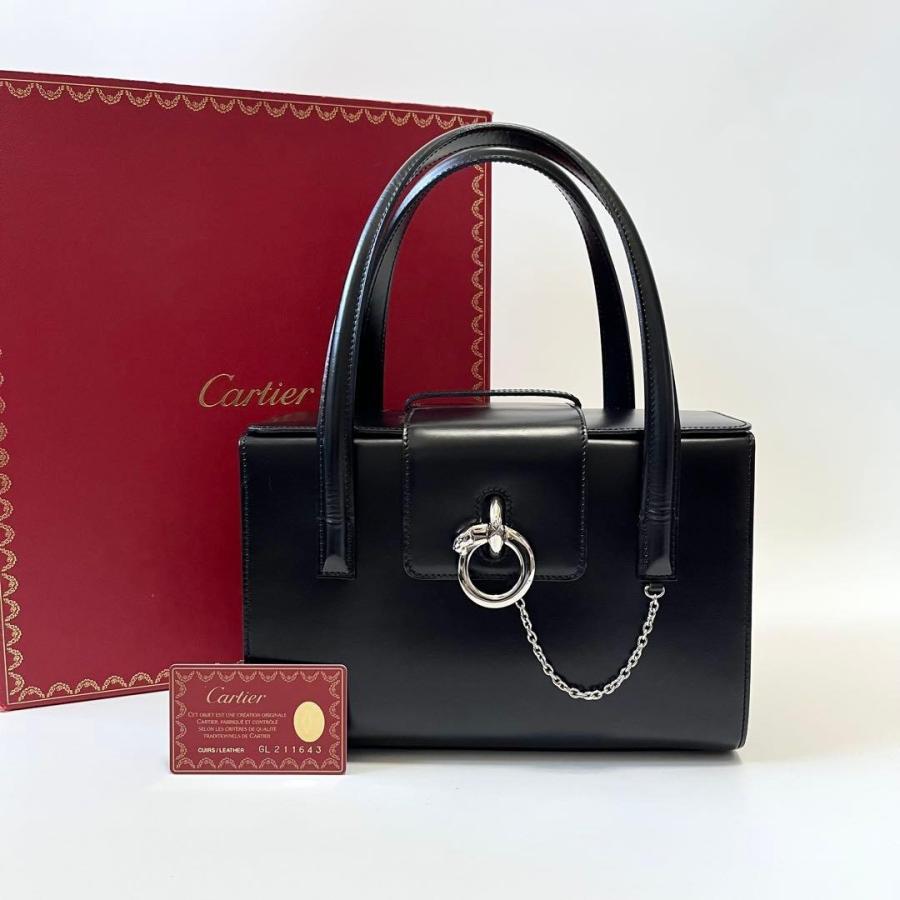 Cartier（カルティエ） ハンドバッグ パンテール レザー ブラック