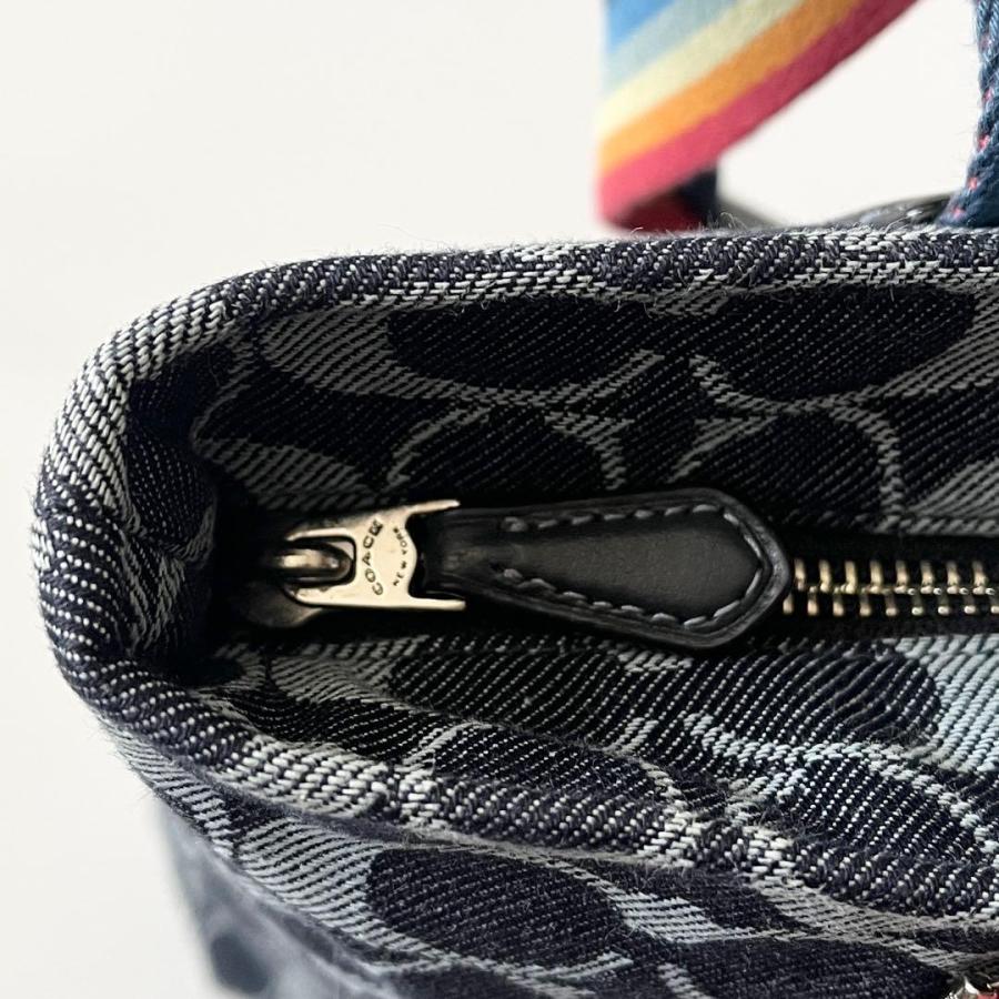 COACH（コーチ） トートバッグ シグネチャー デニム キャンバス ブルー