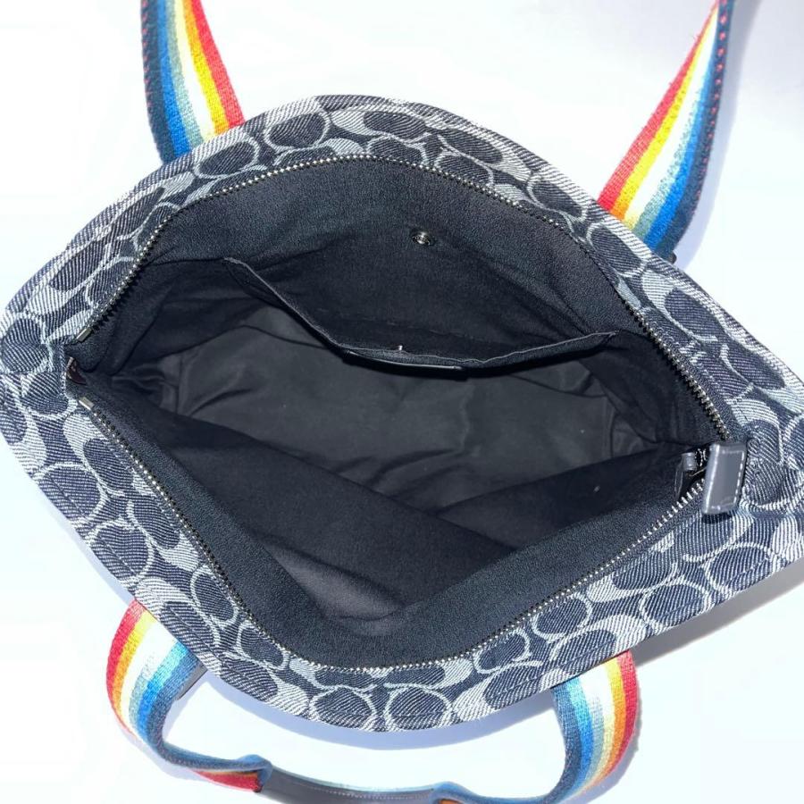 COACH（コーチ） トートバッグ シグネチャー デニム キャンバス ブルー