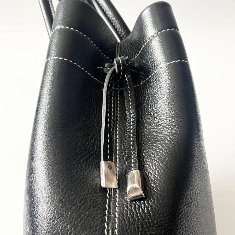 TOD'S トッズ トートバッグ Dバッグ ステッチ レザー 黒 ブラック ロゴ