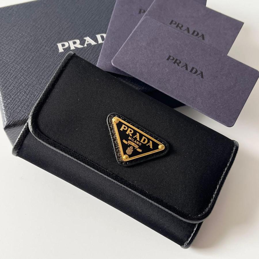 PRADA（プラダ） 6連キーケース ナイロン サフィアーノレザー ブラック