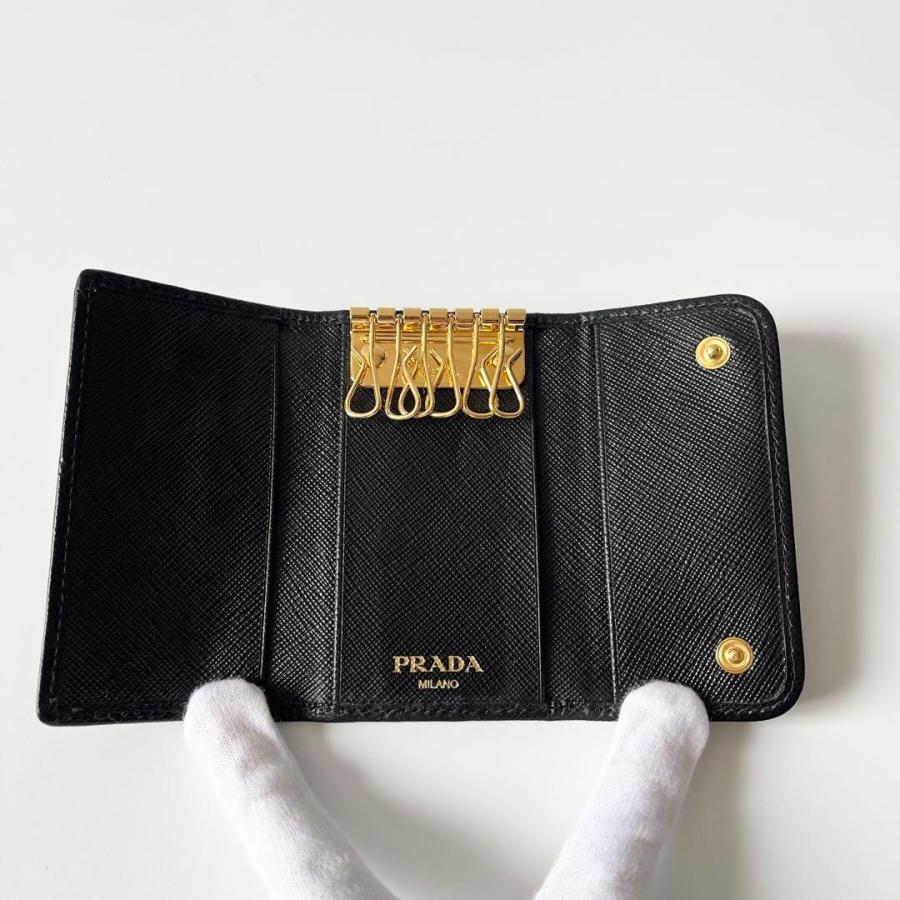 PRADA（プラダ） 6連キーケース ナイロン サフィアーノレザー ブラック