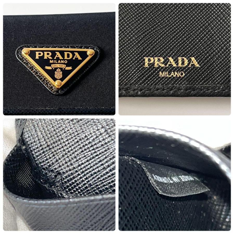 PRADA（プラダ） 6連キーケース ナイロン サフィアーノレザー ブラック