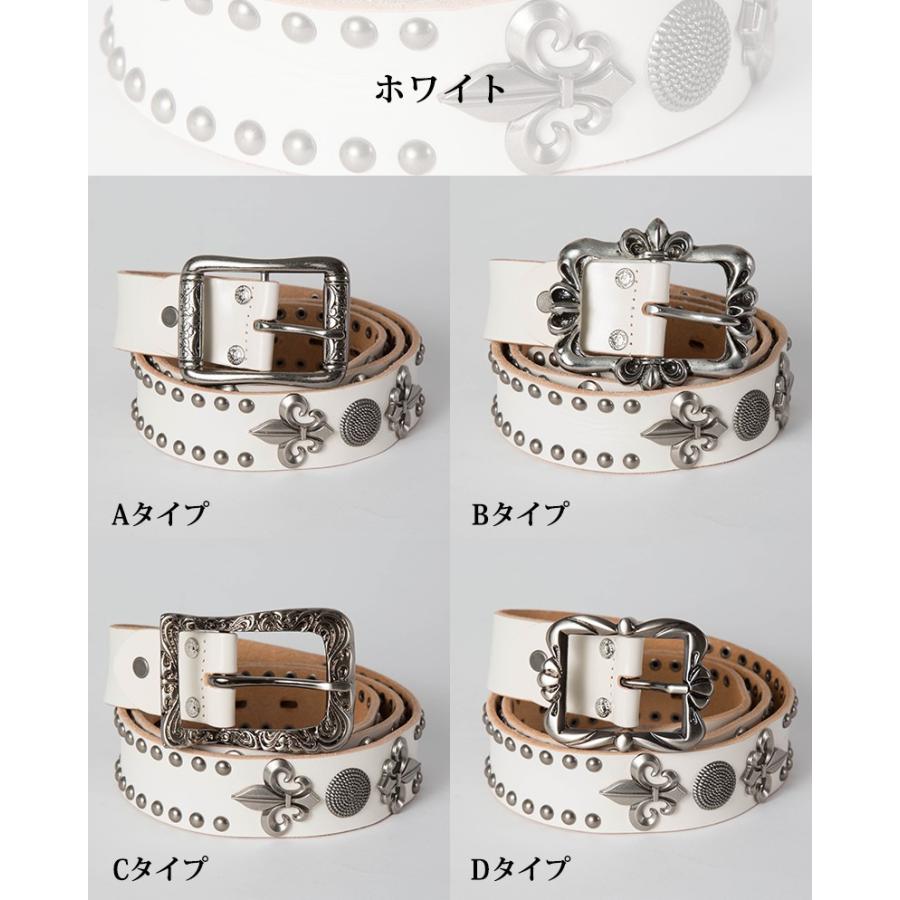 スタッズベルト 選べる9種 ベルト メンズ 本革 ハード系 ロック リリィ