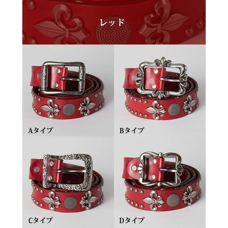 スタッズベルト 選べる9種 ベルト メンズ 本革 ハード系 ロック リリィ