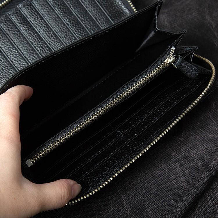 長財布 メンズ 本革 ラウンドファスナー カーフスキン キルティング