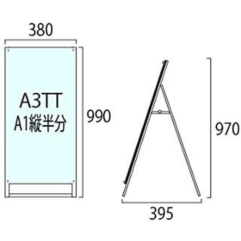 常磐精工　ブラックポスター用スタンド看板　A3縦縦片面ブラック　BPSSK-A3TTKB