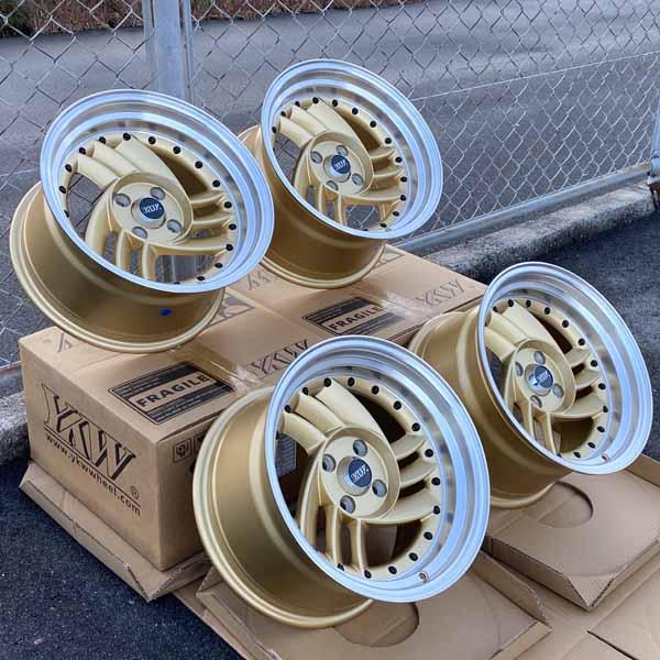 ゴールドディスクホイール 15インチ 8.5J +10 PCD100 4穴 KENDA ケンダ