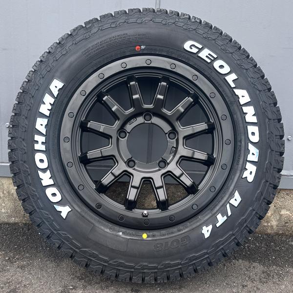 ジムニー JB系 JA系 16インチ ヨコハマ ジオランダー A/T4 185/85R16 ホワイトレター 新品タイヤホイール4本セット 純正車高装着可能の画像