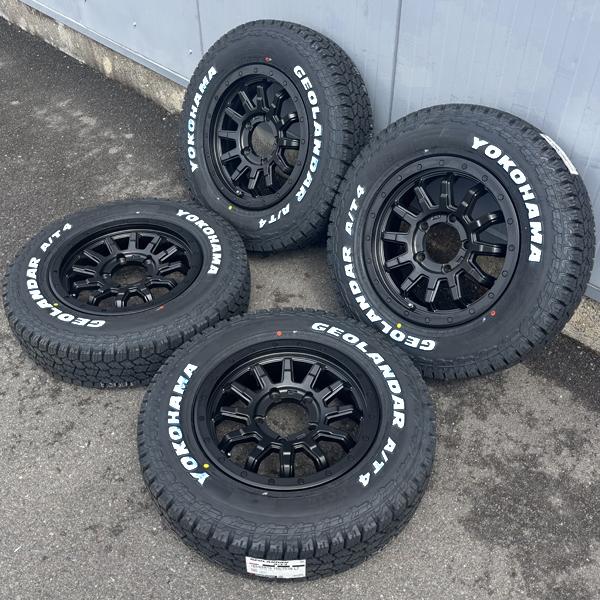 ジムニー JB系 JA系 16インチ ヨコハマ ジオランダー A/T4 185/85R16 ホワイトレター 新品タイヤホイール4本セット 純正車高装着可能の画像