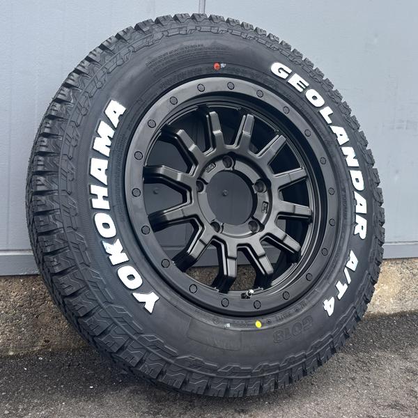 ジムニー JB系 JA系 16インチ ヨコハマ ジオランダー A/T4 185/85R16 ホワイトレター 新品タイヤホイール4本セット 純正車高装着可能の画像