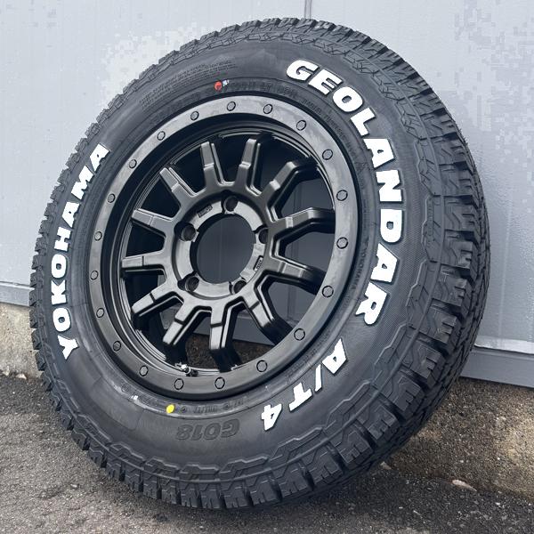 ジムニー JB系 JA系 16インチ ヨコハマ ジオランダー A/T4 185/85R16 ホワイトレター 新品タイヤホイール4本セット 純正車高装着可能の画像