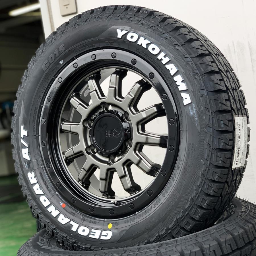 車検対応 200系ハイエース レジアスエース 16インチ タイヤホイールセット 4本 ヨコハマ ジオランダー AT G015 ホワイトレター 215/65R16 車、バイク、自転車 自動車 タイヤ、ホイール