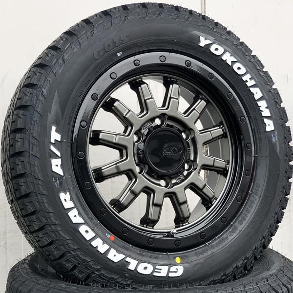 今なら即納!! 200系ハイエース レジアスエース タイヤホイールセット 新品 16インチ ヨコハマ ジオランダー AT G015 215/65R16 車検対応 ホワイトレター 今なら即納!! ホワイトレター