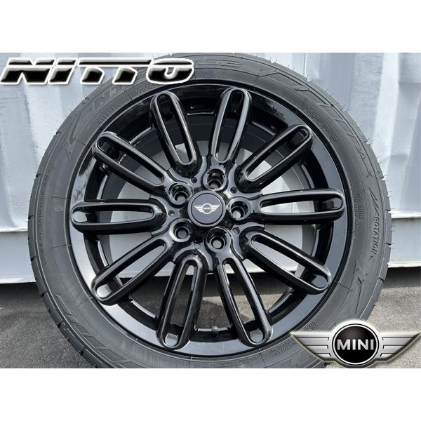 純正フェンダー対応! 車検対応! 17インチ 7j 5H 新品 4本 タイヤホイールセット 205/45R17 NITTO MINI ミニクーパー F54 F55 F56 F57 F60 グロスブラック｜aladdin-wheels｜02