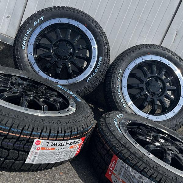 MUDSTAR ホワイトレター!! 新品4本セット タイヤホイール 155/65R14