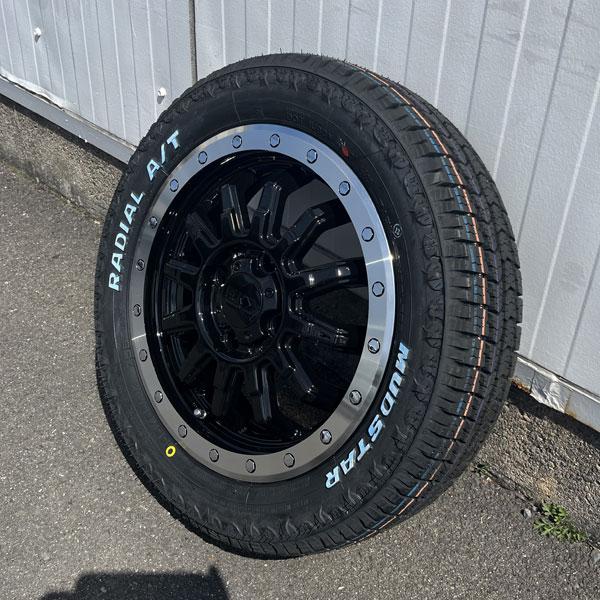 MUDSTAR ホワイトレター!! 新品4本セット タイヤホイール 155/65R14 165/65R14 14×4.5J+43 軽トラ 軽 ...