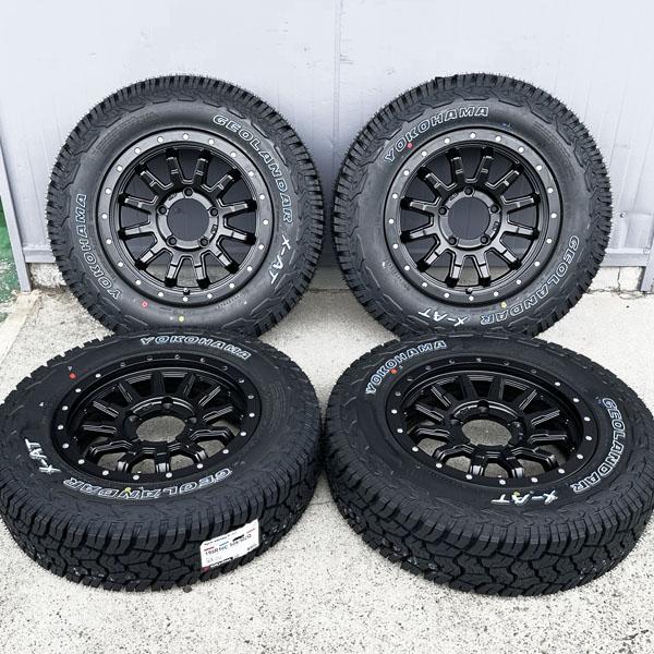 16インチ ダークグレー ホイールセット Goodyearタイヤ GEOLANDAR 《大人気ロックフォース！》ジムニー 195R16 ヨコハマ