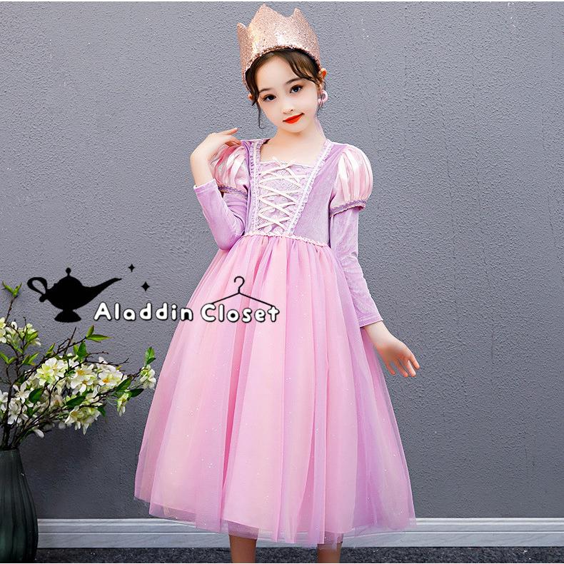 ラプンツェル ドレス なりきり アニメ キッズ コスチューム コスプレ プリンセス ワンピース 仮装 変装 女の子 子供 演出 衣装 誕生日 価格 コスチューム