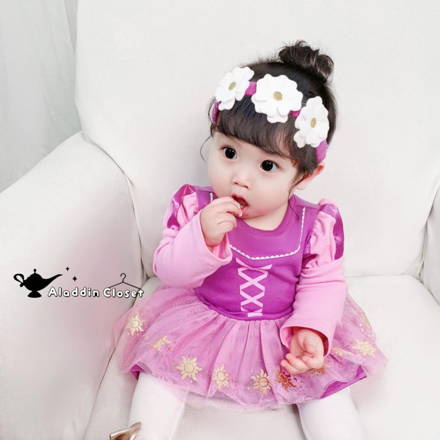 ラプンツェル ロンパース 70 80 90 コスチューム プリンセス