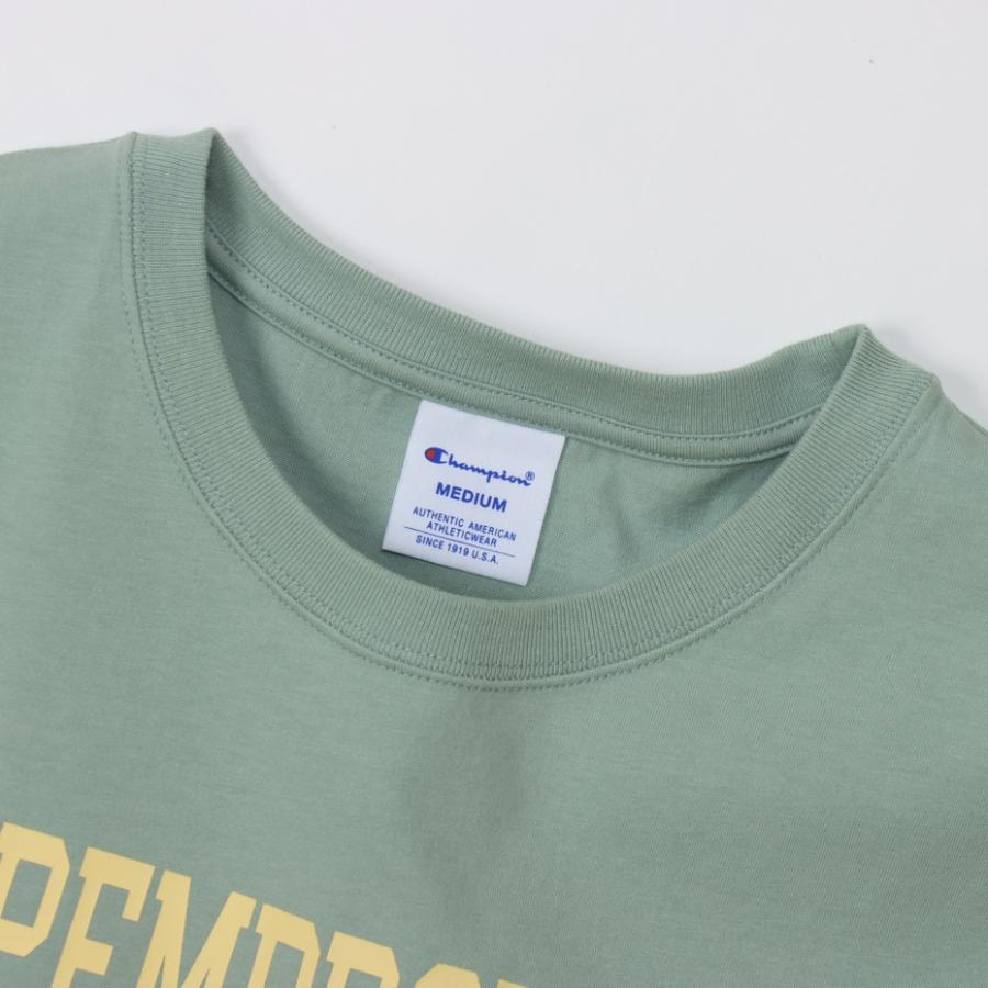 【メール便】24ss チャンピオン Champion ウィメンズ ショートスリーブTシャツ ライトグレイッシュグリーン CW-Z329 カラー 580 レディース  正規品｜alajin｜09