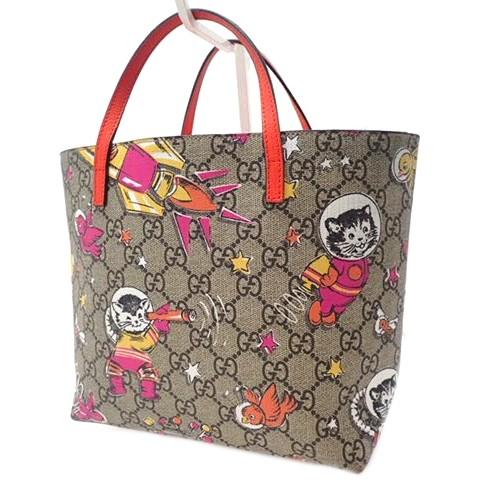 GUCCI GUCCIグッチチルドレンGGスペースキャットトートバッグ GUCCI GUCCIグッチチルドレンGGスペースキャットトートバッグ