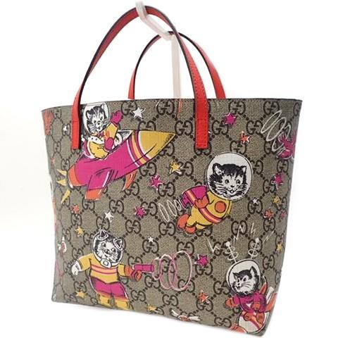 GUCCI GUCCIグッチチルドレンGGスペースキャットトートバッグ GUCCI GUCCIグッチチルドレンGGスペースキャットトートバッグ