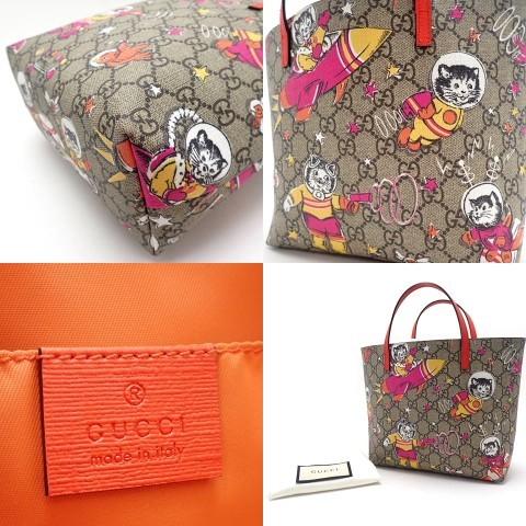GUCCI GUCCIグッチチルドレンGGスペースキャットトートバッグ GUCCI GUCCIグッチチルドレンGGスペースキャットトートバッグ