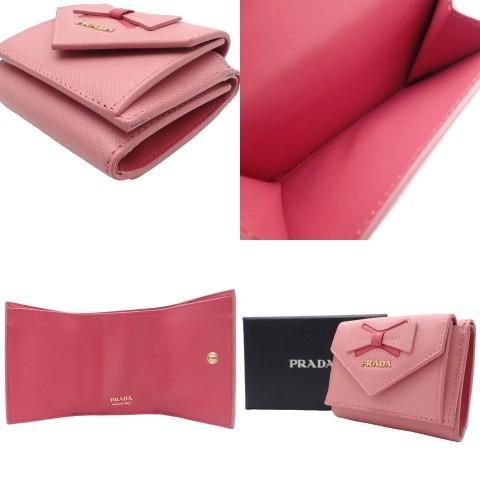 PRADA PRADA(プラダ) リボン付 サフィアーノレザー 財布 PRADA PRADA(プラダ) リボン付 サフィアーノレザー 財布