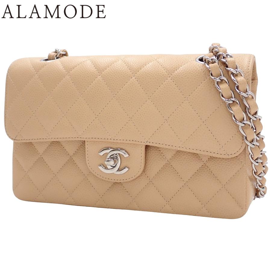 CHANEL(シャネル) マトラッセ ココマーク Wフラップ23 チェーンショルダーバッグ ショルダーバッグ 肩掛け 斜め掛け 2WAY ダブルフラップ クラシック キャビアスキン ベージュ シルバー金具 A01113 レディース 40101784986【中古】【アラモード】 CHANEL（シャネル） マトラッセ Wフラップ23 チェーンショルダーバッグ