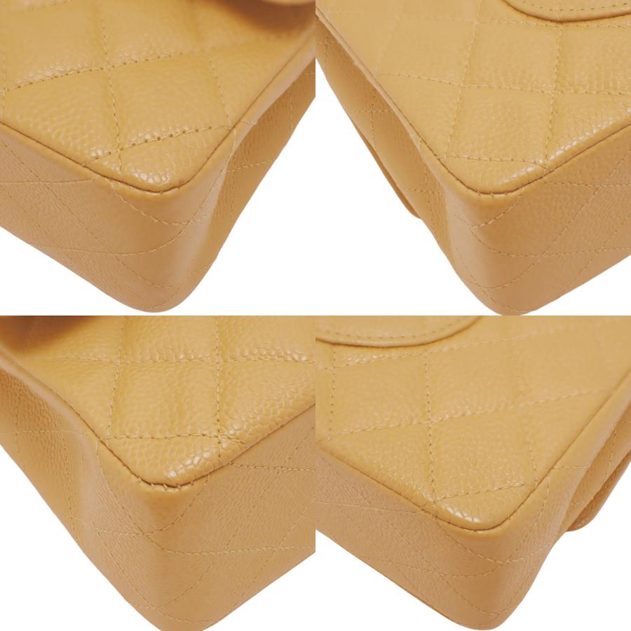 CHANEL(シャネル) マトラッセ ココマーク Wフラップ25 チェーンショルダーバッグ ショルダーバッグ 2WAY 肩掛け ダブルフラップ キャビアスキン ベージュ キャメル茶  シルバー金具 レディース 40101812507【中古】【アラモード】 CHANEL（シャネル） マトラッセ ココマーク Wフラップ25 チェーン