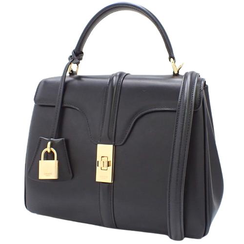 CELINE セリーヌ セーズ16 スモール ハンドバッグ 2WAY ブラック CELINE セリーヌ セーズ16 スモール ハンドバッグ 2WAY ブラック