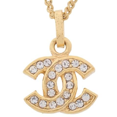 美品・シャネル　ココマーク　ラインストーン　ネックレス　3311 CHANEL ネックレス ヴィンテージ ココマーク ストーン ゴールド 3311