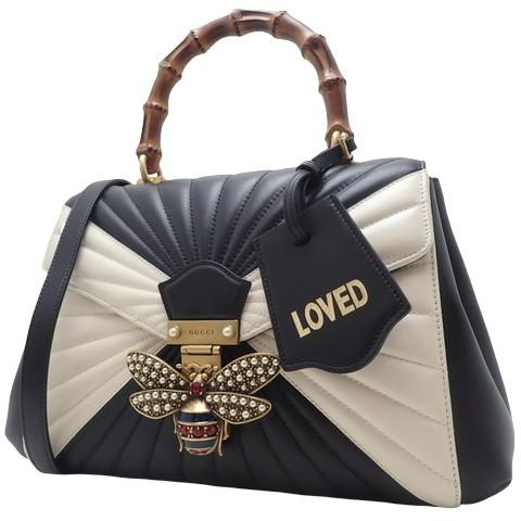 通販 人気 おすすめ 人気商品 アラモード ホワイト ブラック 蜂 ビー ショルダー ハンド 2wayトートバッグ クイーンマーガレット バンブー グッチ バッグ Meorboston Org