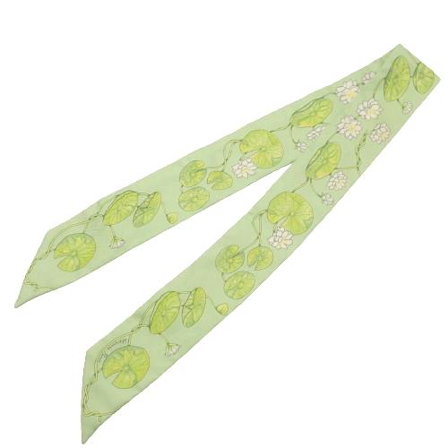 人気新品入荷 おすすめ 人気商品 Hermes エルメス ツイリー Jardin Sur Le Nil スカーフ ナイルの庭 花柄 バッグ小物 シルク ライトグリーン アラモード 財布 帽子 ファッション小物 Headshotsbar Com