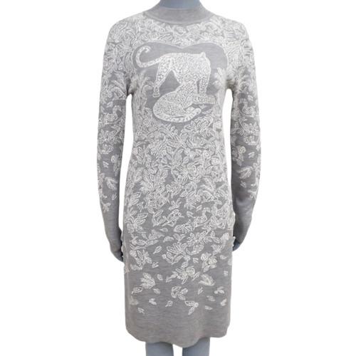 沸騰ブラドン エルメス ジャングルラブ ニットワンピース ヒョウ 衣類 ファッション 長袖 34 グレー灰 ホワイト白シロ アラモード ワンピース Floridapace Gov