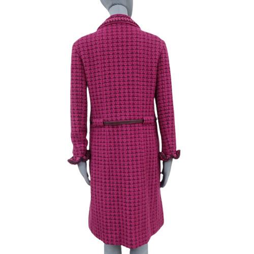 シャネル ココマーク ツイード ロングコート アウター アパレル ファッション ベルト付き 38 ピンク パープル紫 40802016642