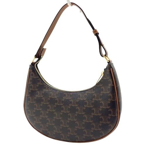 セリーヌ トリオンフ ミニ アヴァ ハンドバッグ ホワイト　ブラウン レザー セリーヌ CELINE ミニ アヴァ ホワイト/タン カーフスキン