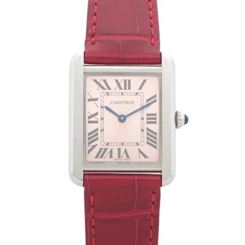 カルティエ タンクソロ SM クオーツ 腕時計 美品 Dバックル レザー  