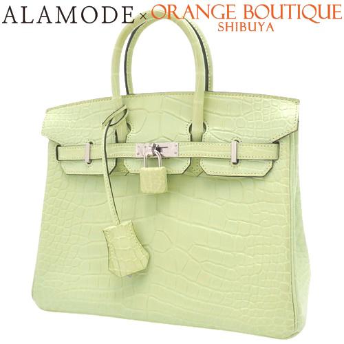 エルメス　バーキンデザインバック　緑　カデナ HERMES エルメス バーキン25 グリーン シルバー金具