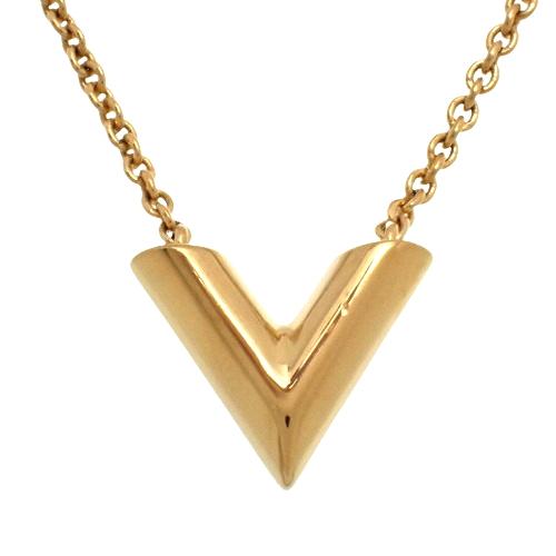 ルイヴィトン　ネックレス　エッセンシャル　ロゴ　ゴールド　V アクセサリー LOUIS VUITTON ルイ・ヴィトン ネックレス・エセンシャル V