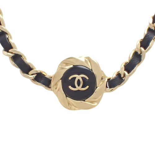 CHANEL CHANEL(シャネル) ココマーク レザー チェーンネックレス  