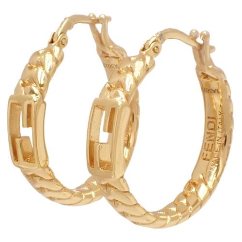 FENDI（フェンディ） バゲット ピアス フープ FFロゴ メタル(GP