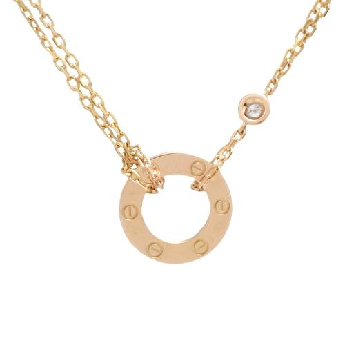 カルティエ ラブ サークル ダイヤモンド ネックレス K18ピンクゴールド カルティエ ラブ サークル ダイヤモンド ネックレス K18ピンクゴールド