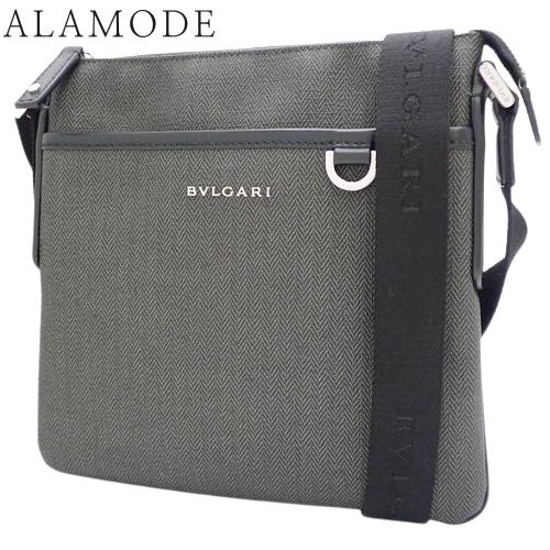 ブルガリ ウィークエンド ショルダーバッグ PVC レザー グレー  