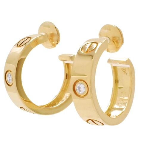 CARTIER(カルティエ) LOVE イヤリング ダイヤモンド K18 イエロー  