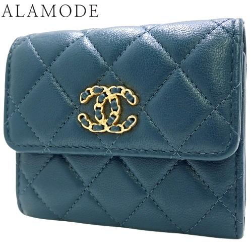 新品】CHANEL ラムスキン 三つ折り コンパクト財布 ウォレット